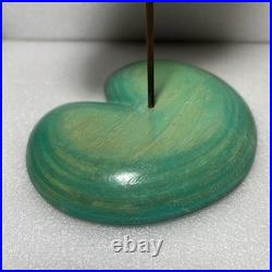 Vintage Flamingo Bird Carved Wood Sculpture Signed By William J. Watson