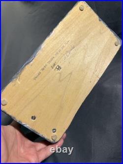 Vintage Folk Art Carved Painted Wooden Polar Bear Diving Signed Dated Carving