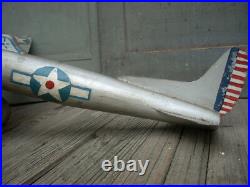 Vintage Folk Art Carved Wood Air Plane WW11 Era Plane Americana 21 AAFA
