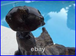 Vintage Folk Art Carved Wood Boy Sculpture 11 Tall