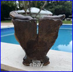 Vintage Folk Art Carved Wood Boy Sculpture 11 Tall