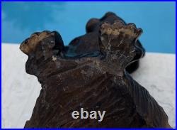 Vintage Folk Art Carved Wood Boy Sculpture 11 Tall