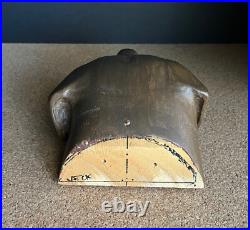 Vintage Folk Art Carved Wood Dog Head