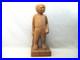 Vintage Folk Art Carving, Male Child Portrait Sculpture Wooden Statue