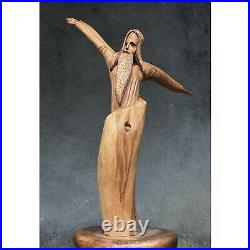 Vintage Folk Art Figurative Hand Carved Wood Sculpture