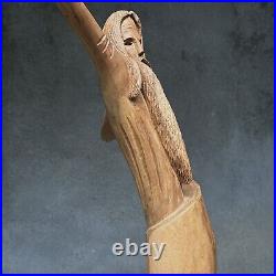 Vintage Folk Art Figurative Hand Carved Wood Sculpture