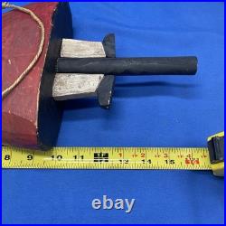 Vintage Folk Art Hand Carved Sculpture Girl With Red Dress Jump Rope 12x8in 2Lbs