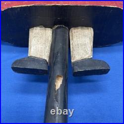 Vintage Folk Art Hand Carved Sculpture Girl With Red Dress Jump Rope 12x8in 2Lbs