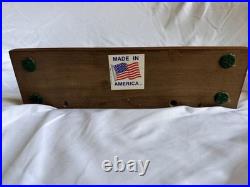 Vintage Folk Art Hand Carved Wooden Brook Trout Sculpture on Burl Wood Slab