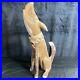 Vintage Folk Art Hand Carved Wooden Howling Coyote 1990 Artist Signed