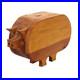 Vintage Folk Art Hand Made Wood Piggy Bank Sculpture