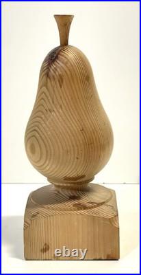 Vintage Folk Art Primitive Wood Sculpture Of A Pear
