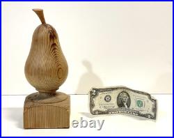 Vintage Folk Art Primitive Wood Sculpture Of A Pear