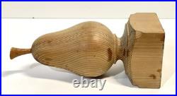 Vintage Folk Art Primitive Wood Sculpture Of A Pear