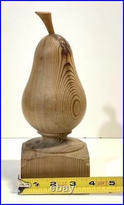 Vintage Folk Art Primitive Wood Sculpture Of A Pear
