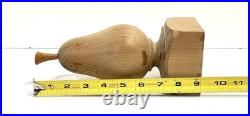 Vintage Folk Art Primitive Wood Sculpture Of A Pear
