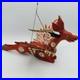Vintage Folk Art Red Winged Deer Alebrije Hand Painted Wood Sculpture 22 Inch