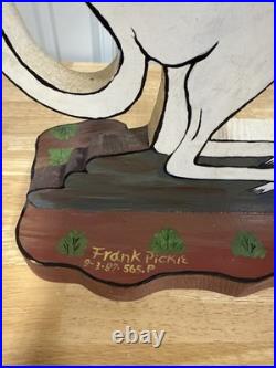 Vintage Folk Art Unicorn by Frank Pickle Signed 1987 Hand-Painted Wood 17 B27