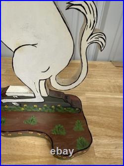 Vintage Folk Art Unicorn by Frank Pickle Signed 1987 Hand-Painted Wood 17 B27