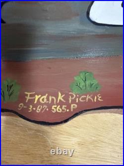 Vintage Folk Art Unicorn by Frank Pickle Signed 1987 Hand-Painted Wood 17 B27
