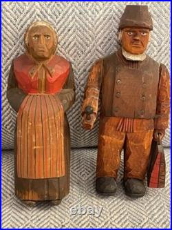Vintage Folk Art Wood Carving Signed Axel M Peterson