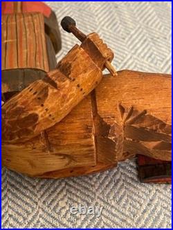 Vintage Folk Art Wood Carving Signed Axel M Peterson