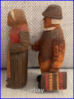 Vintage Folk Art Wood Carving Signed Axel M Peterson