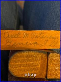 Vintage Folk Art Wood Carving Signed Axel M Peterson