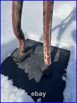 Vintage Folk-Art Wood Carving of Uncle Sam Gary Yost Carved 28 Tall