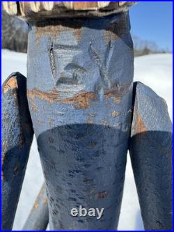Vintage Folk-Art Wood Carving of Uncle Sam Gary Yost Carved 28 Tall