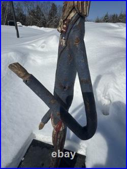 Vintage Folk-Art Wood Carving of Uncle Sam Gary Yost Carved 28 Tall