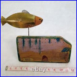 Vintage Folk Art Wood Sculpture Fish by Dick Libby Dickinson's Weathervane 683