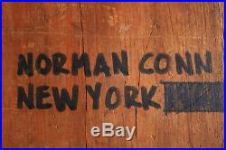 Vintage Folk Art Wood Sculpture Painting Norman Conn New York