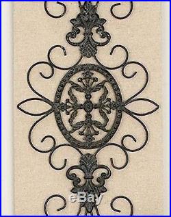 Vintage French Inspired Metal Wood Scroll Wall Sculpture Panel Plaque Set of 3