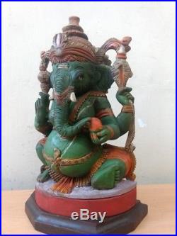 Vintage Ganesha Sculpture Ganesh Ganapati Hindu God Statue Temple Figurine Idol