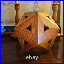 Vintage Geometric Wood Polyhedron Sculpture EXTREMELY RARE MCM Wood Sculpture