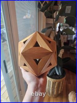 Vintage Geometric Wood Polyhedron Sculpture EXTREMELY RARE MCM Wood Sculpture