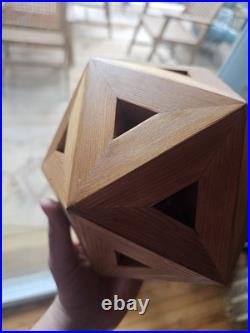 Vintage Geometric Wood Polyhedron Sculpture EXTREMELY RARE MCM Wood Sculpture