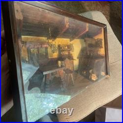 Vintage German 3D Wood Carving Shadow Box Diorama Music Box Folk Art AS-IS