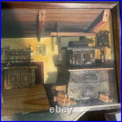 Vintage German 3D Wood Carving Shadow Box Diorama Music Box Folk Art AS-IS Vintage German 3D Wood Carving Shadow Box Diorama Music Box Folk Art AS-IS