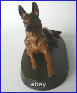 Vintage German Shepherd wood Carving Signed Diller 1911-1984 worked With Anri