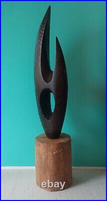 Vintage Gert Olsen Abstract Modern Large Carved Sculpture danish artist mcm