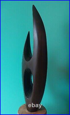 Vintage Gert Olsen Abstract Modern Large Carved Sculpture danish artist mcm