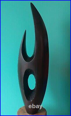 Vintage Gert Olsen Abstract Modern Large Carved Sculpture danish artist mcm