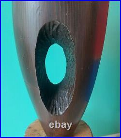 Vintage Gert Olsen Abstract Modern Large Carved Sculpture danish artist mcm