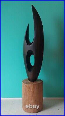 Vintage Gert Olsen Abstract Modern Large Carved Sculpture danish artist mcm