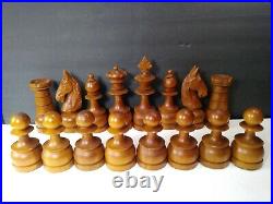 Vintage Giant Staunton Teak Rose Box wood carved chess men set 7.5 KingMen Only
