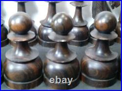 Vintage Giant Staunton Teak Rose Box wood carved chess men set 7.5 KingMen Only