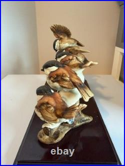 Vintage Giuseppe Armani 0172C Five Birds on a Snow Branch Figurine Italy 1985