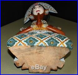 Vintage Goddess Figurine Statue Hand Carved Painted Balinese 21 Wood Sculpture